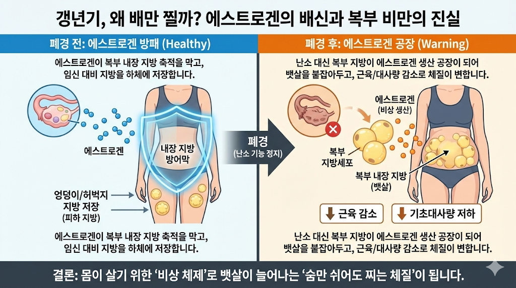 갱년기 뱃살 빼는 법 3단계, 굶어도 안 빠지는 나잇살 원인은 에스트로겐? 2 image 103