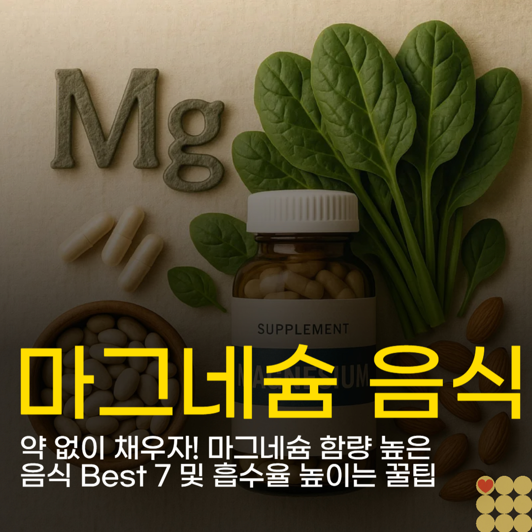 약 없이 채우자! 마그네슘 함량 높은 음식 Best 7 및 흡수율 높이는 꿀팁