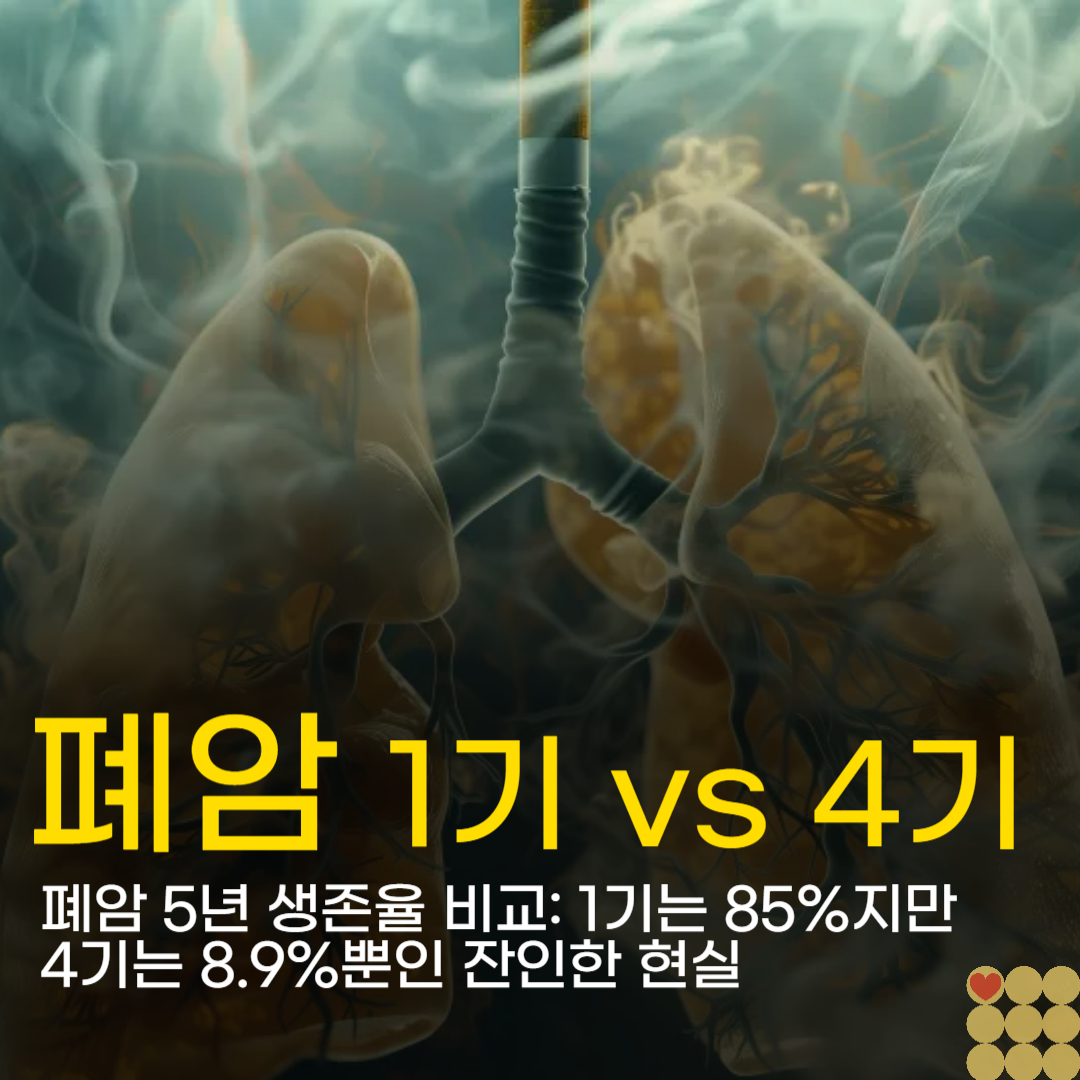 폐암 5년 생존율 비교: 1기는 85%지만 4기는 8.9%뿐인 잔인한 현실