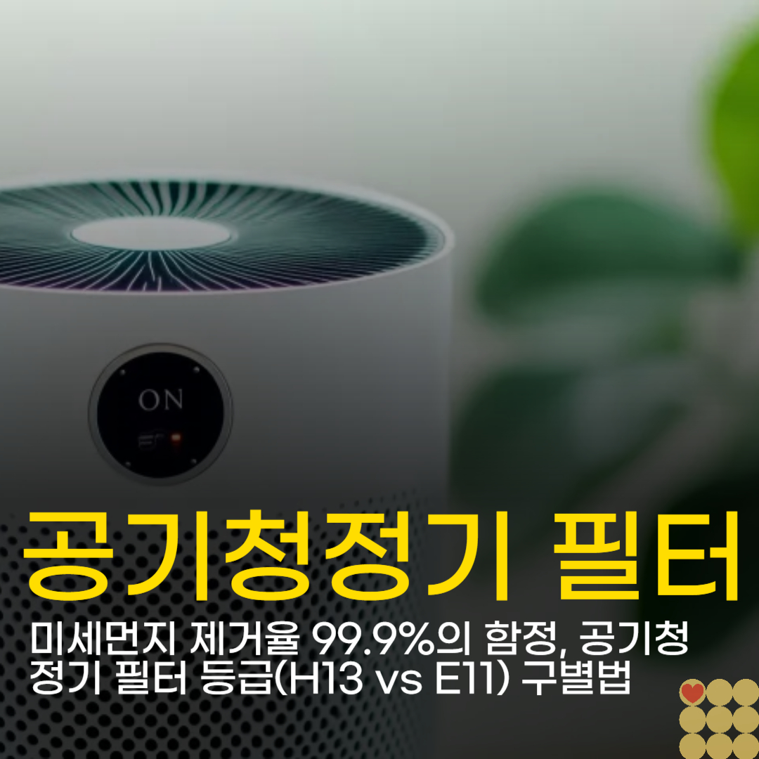 미세먼지 제거율 99.9%의 함정, 공기청정기 필터 등급(H13 vs E11) 구별법
