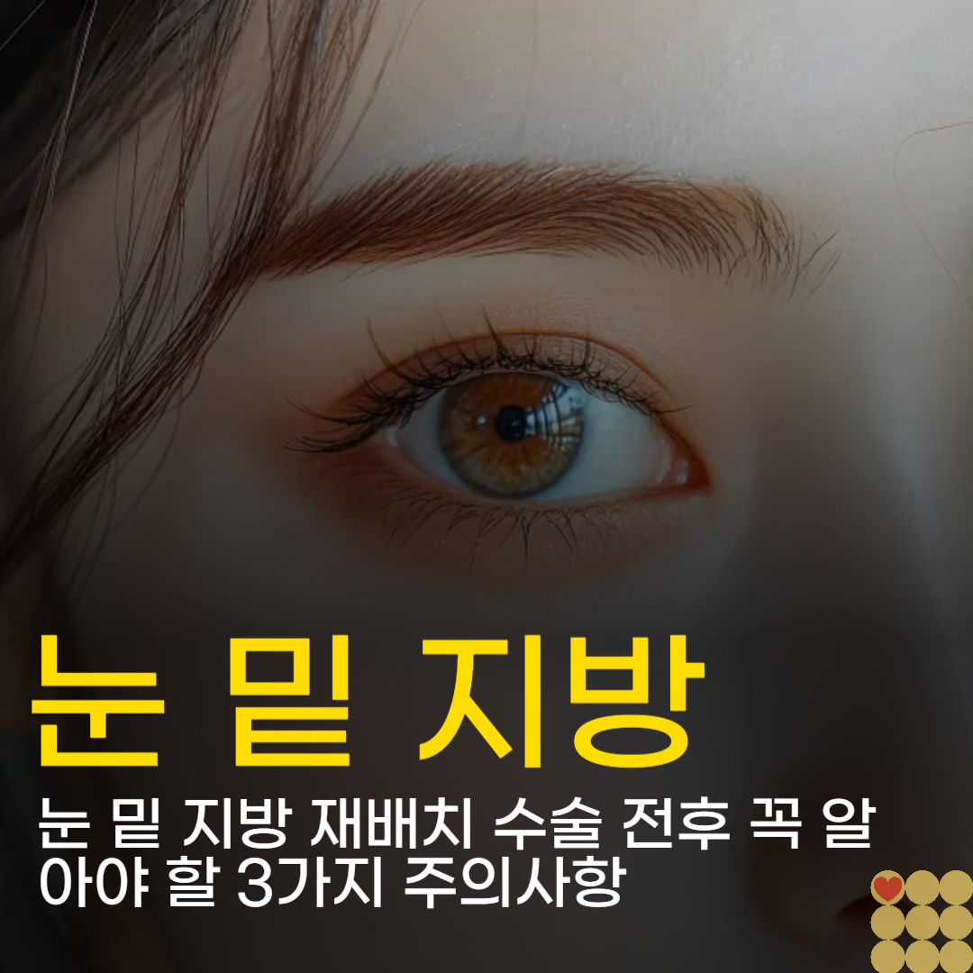 눈 밑 지방 재배치 수술 전후 꼭 알아야 할 3가지 주의사항