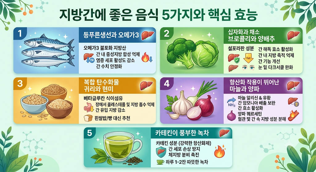 지방간에 좋은 음식 5가지와 간 기능 회복을 위한 생활 습관 3 지방간