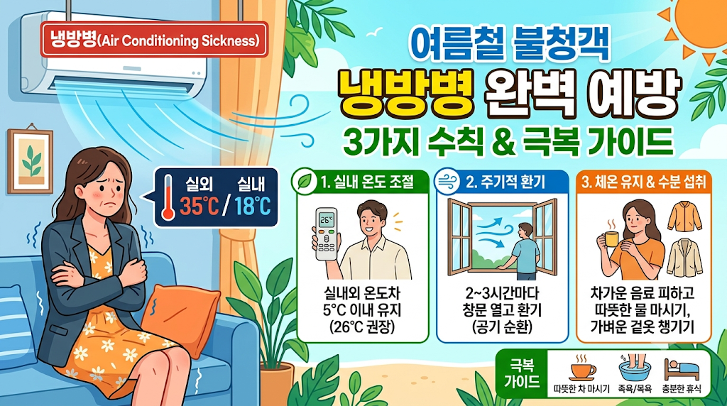 여름철 불청객 냉방병 완벽 예방 3가지 수칙과 극복 가이드