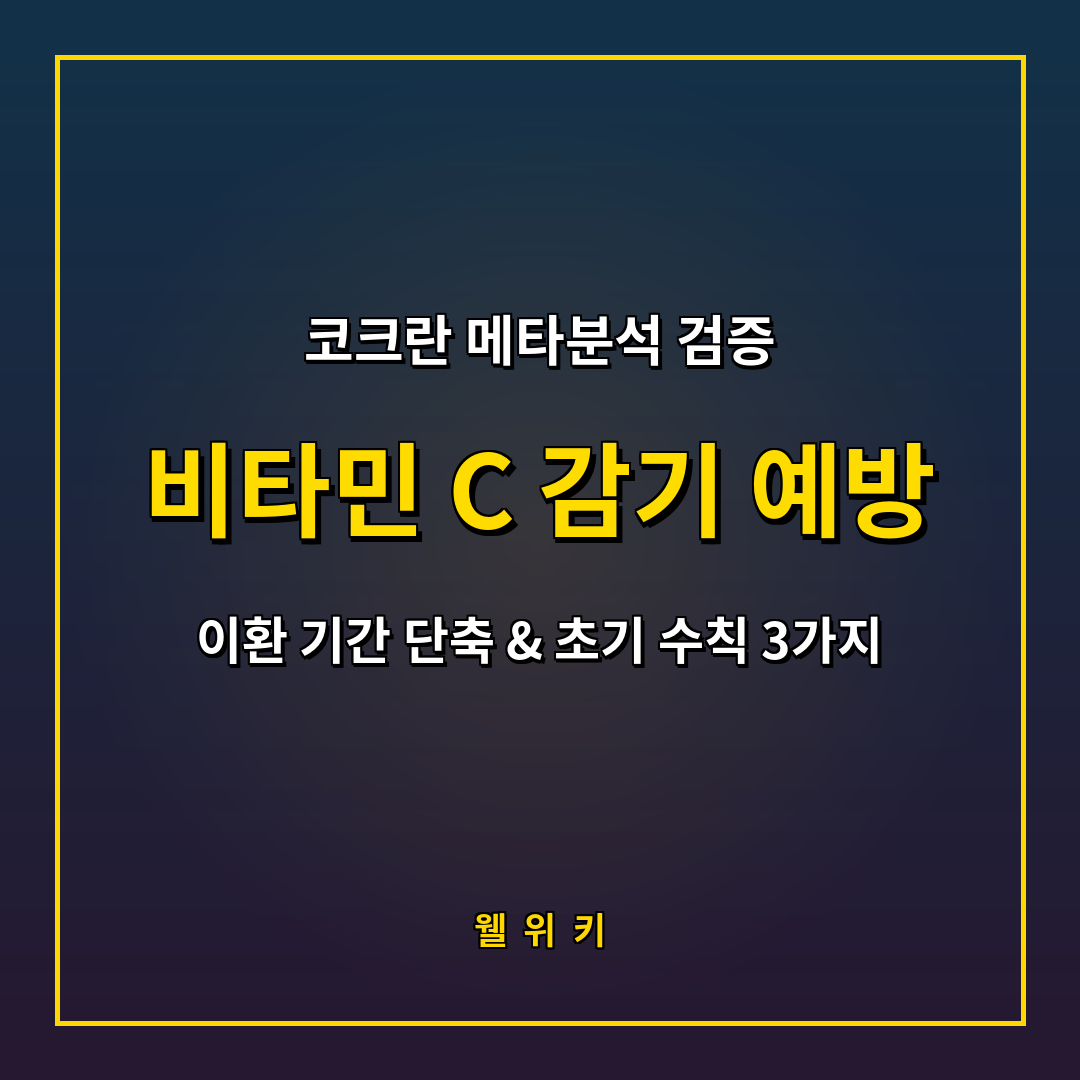 비타민 C 감기 예방 효과의 진실과 초기 복용 수칙 3가지