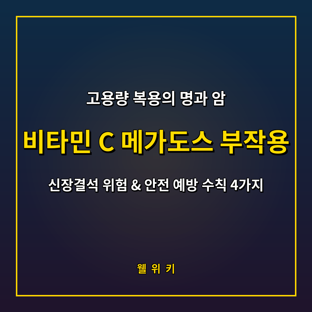 비타민 C 메가도스 부작용 3가지와 신장결석 예방 수칙 4가지