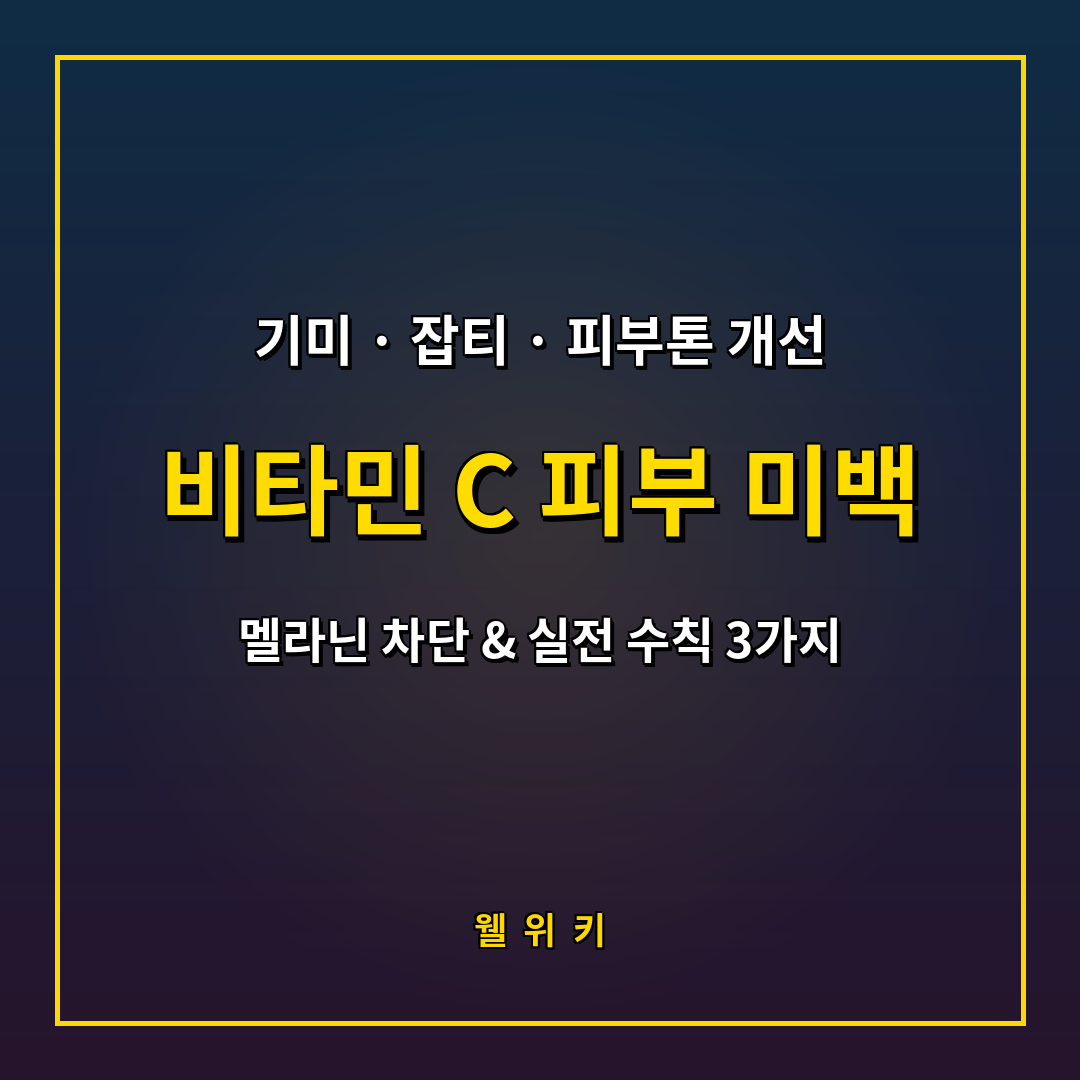 비타민 C 피부 미백 효능과 기미 잡티 억제 수칙 3가지
