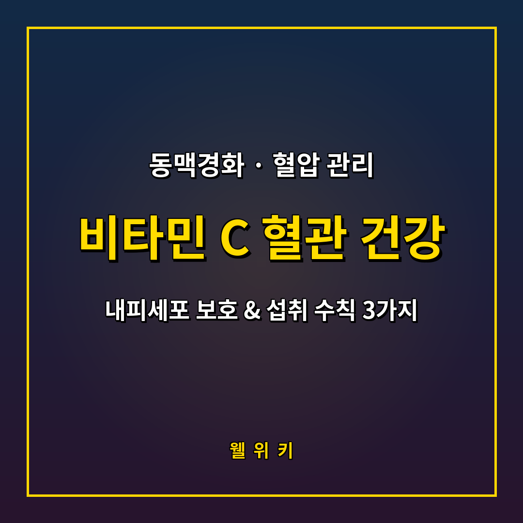 비타민 C 혈관 건강 효능과 동맥경화 예방 수칙 3가지